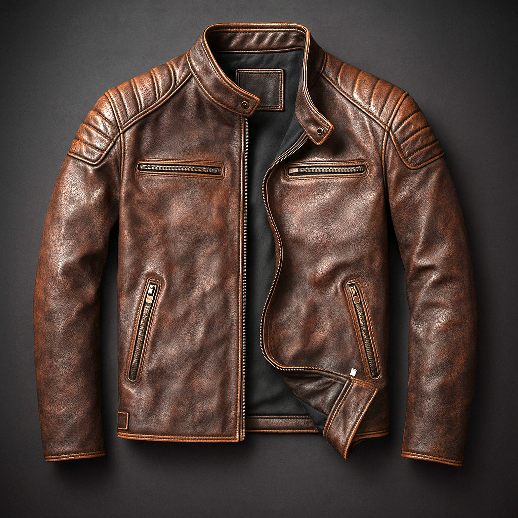 Luxantis™: Veste en cuir vintage Barger