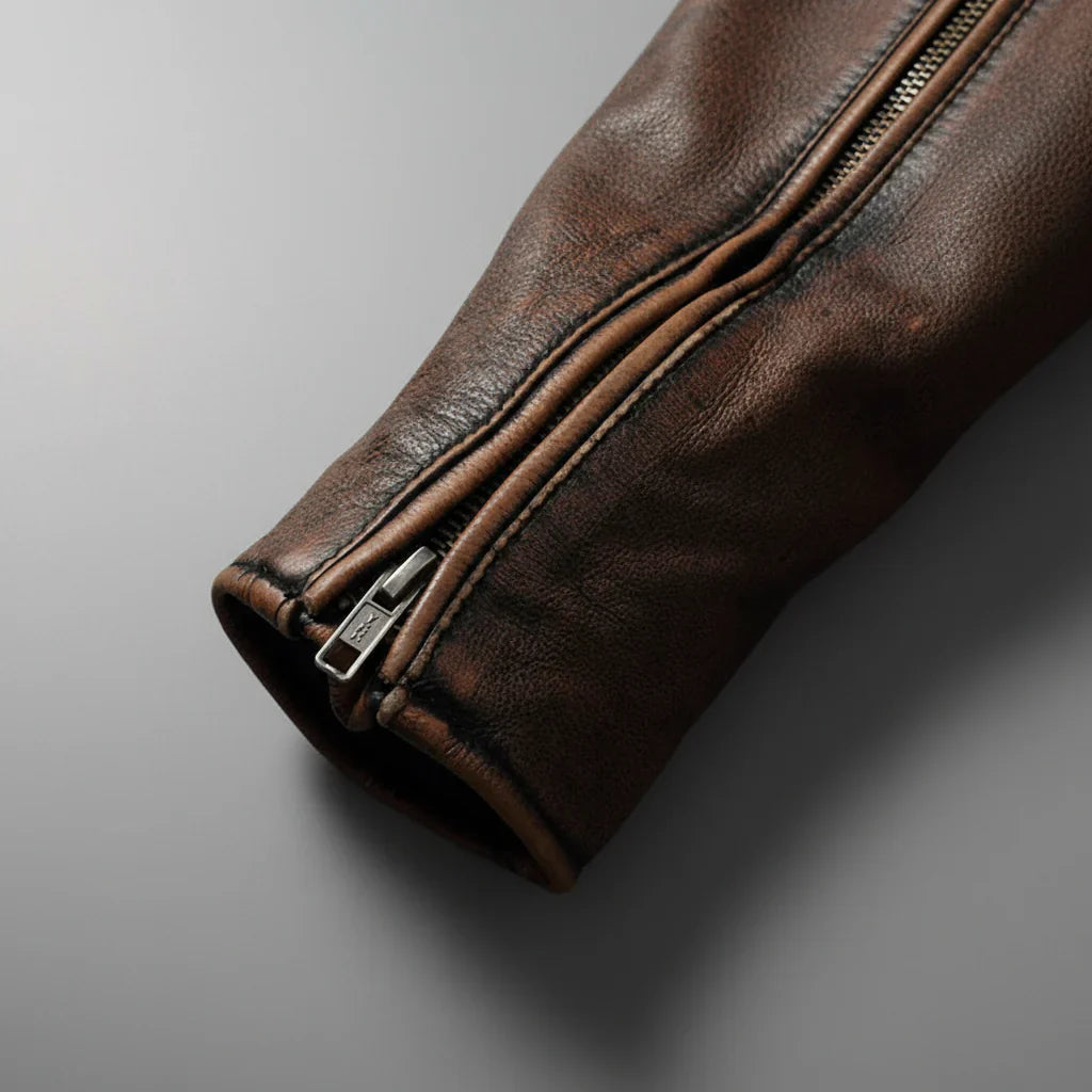 Luxantis™: Veste en cuir vintage Barger