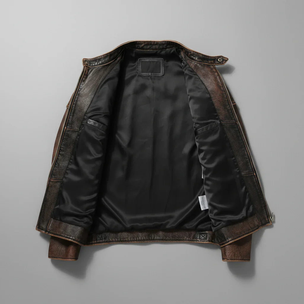 Luxantis™: Veste en cuir vintage Barger
