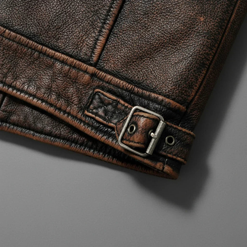Luxantis™: Veste en cuir vintage Barger