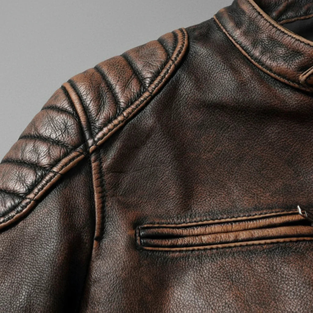 Luxantis™: Veste en cuir vintage Barger